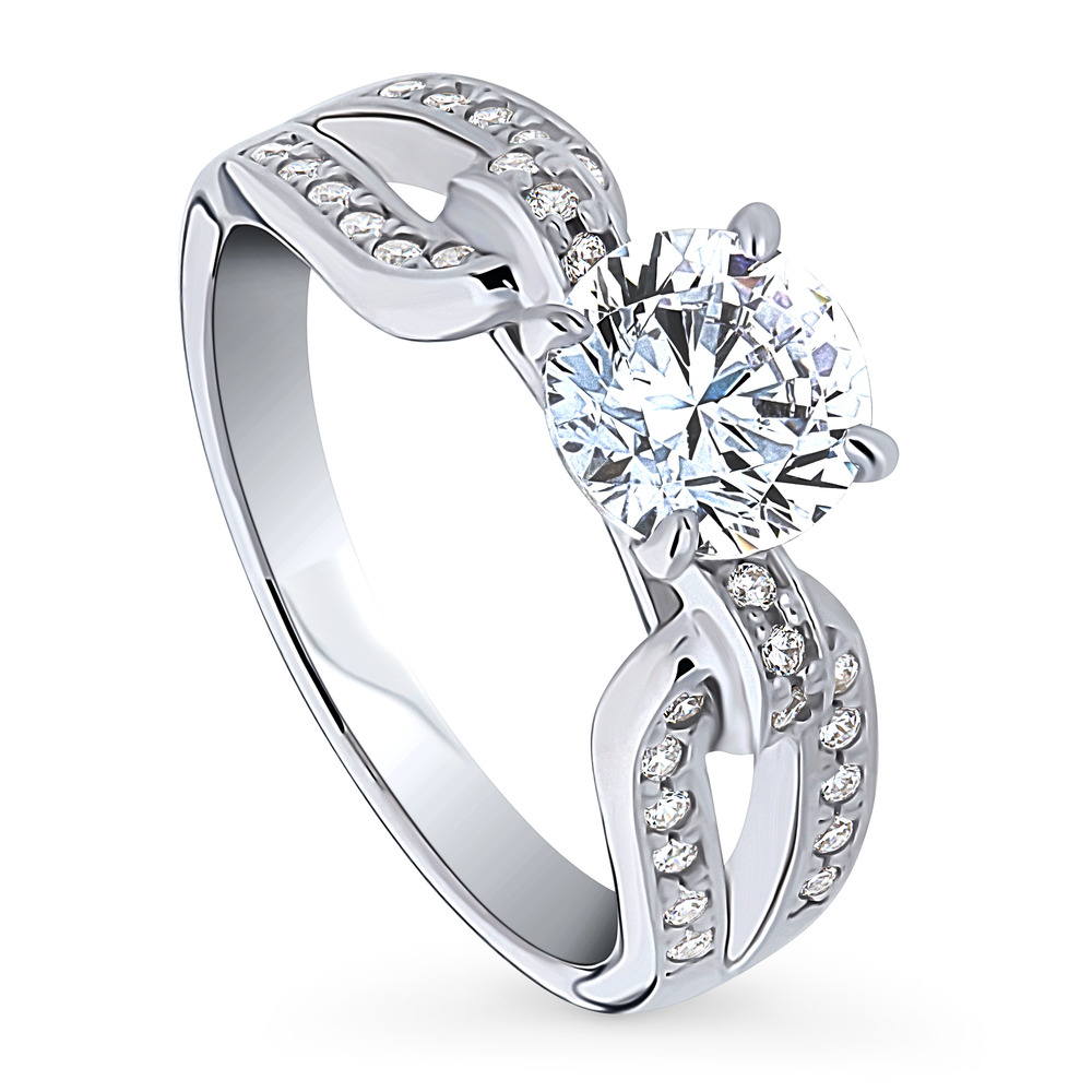 Sterling Silver Solitaire 1.25ct Round CZ Wedding Engagement Ring