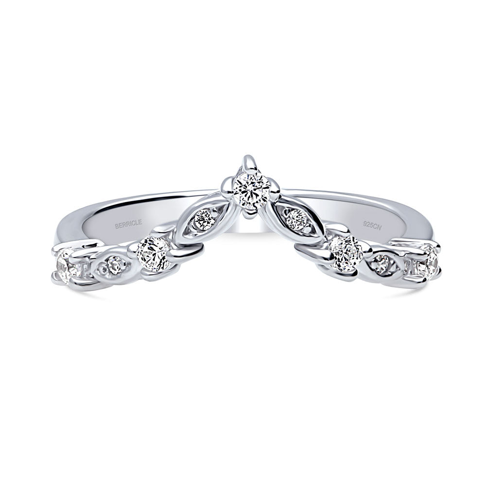 Sterling Silver Cubic Zirconia CZ Ring Guard, Ring Enhancer