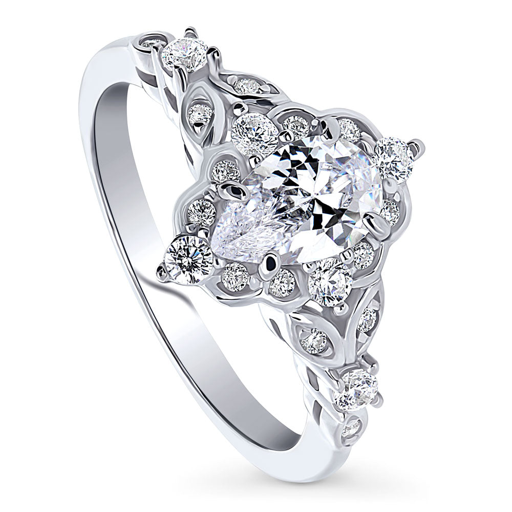 Art deco cz engagement on sale rings