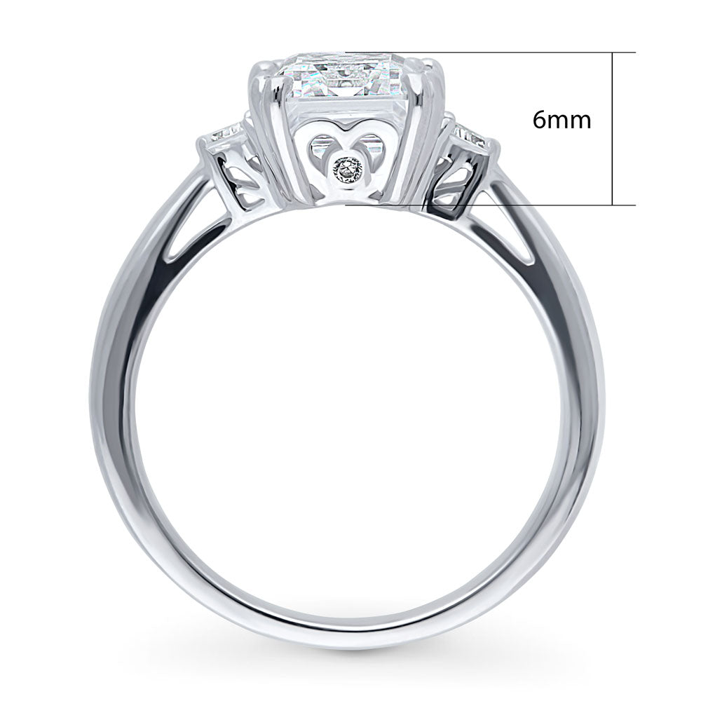 2.6ct Real 925 Halo Princess good Ring