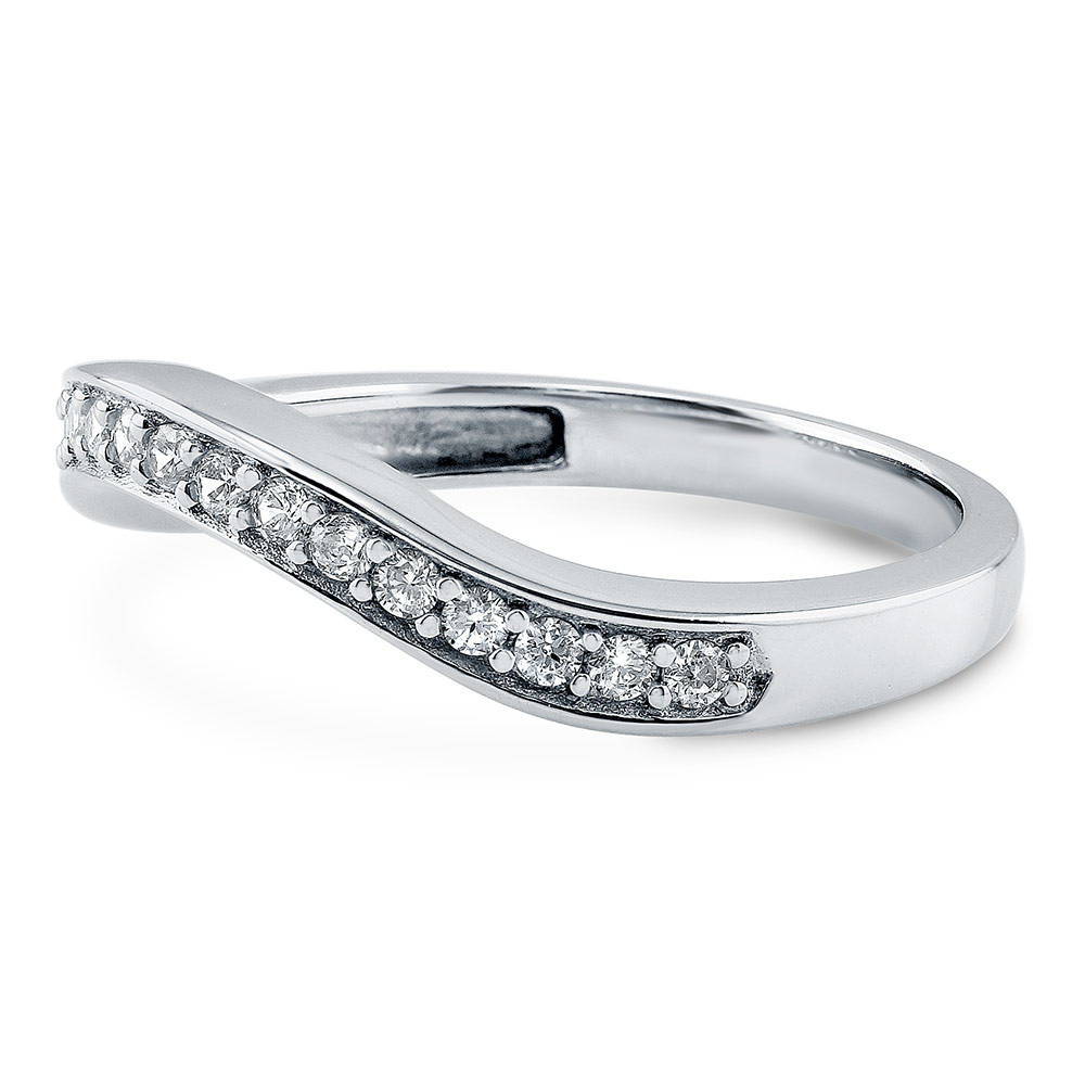 C.Z with sterling silver ring. offers Pave setting ring