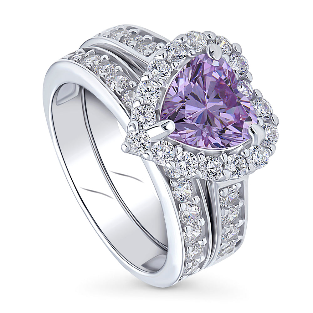 Amethyst heart sales engagement ring