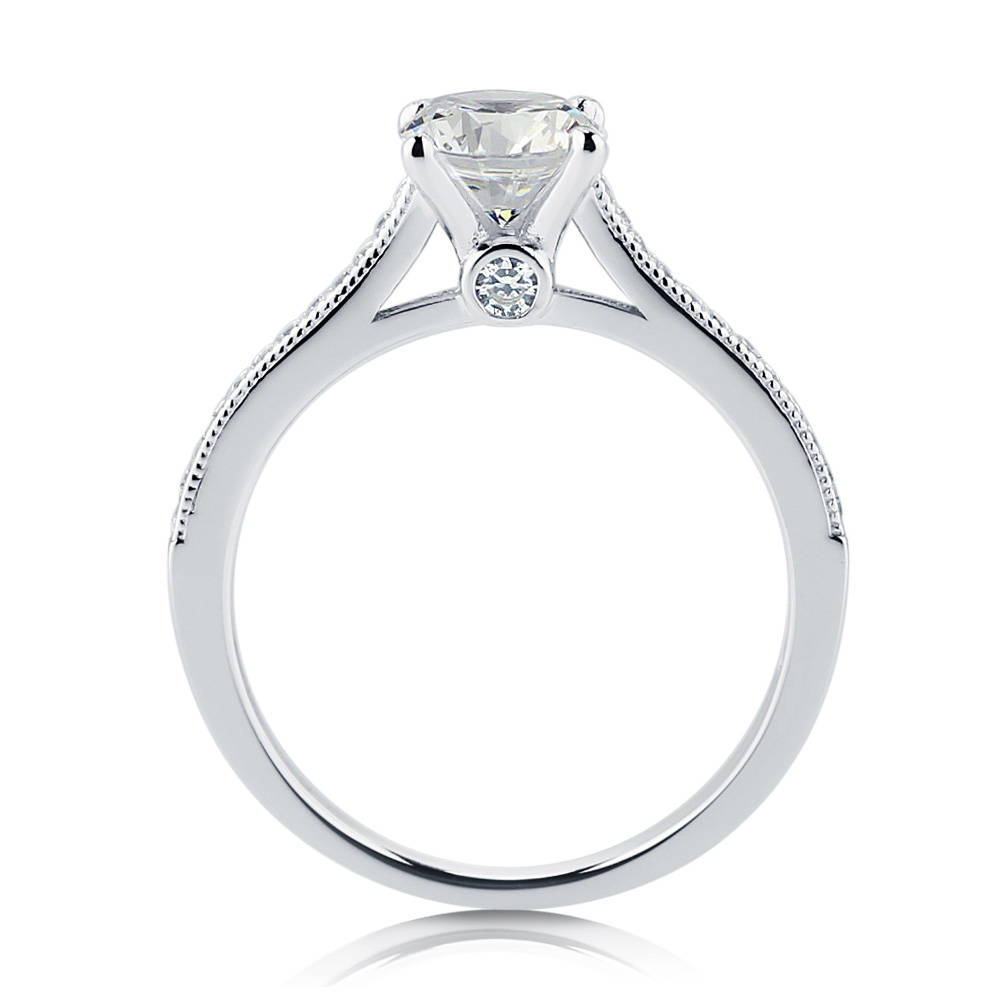 Sterling Silver Solitaire 1ct Round CZ Wedding Engagement Promise