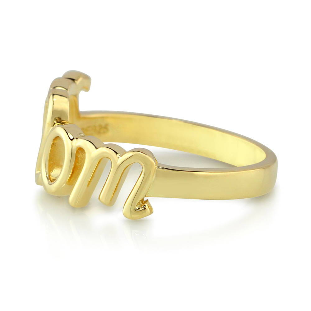 Gold Flashed Sterling Silver Mom Fashion Ring #R843-G – BERRICLE