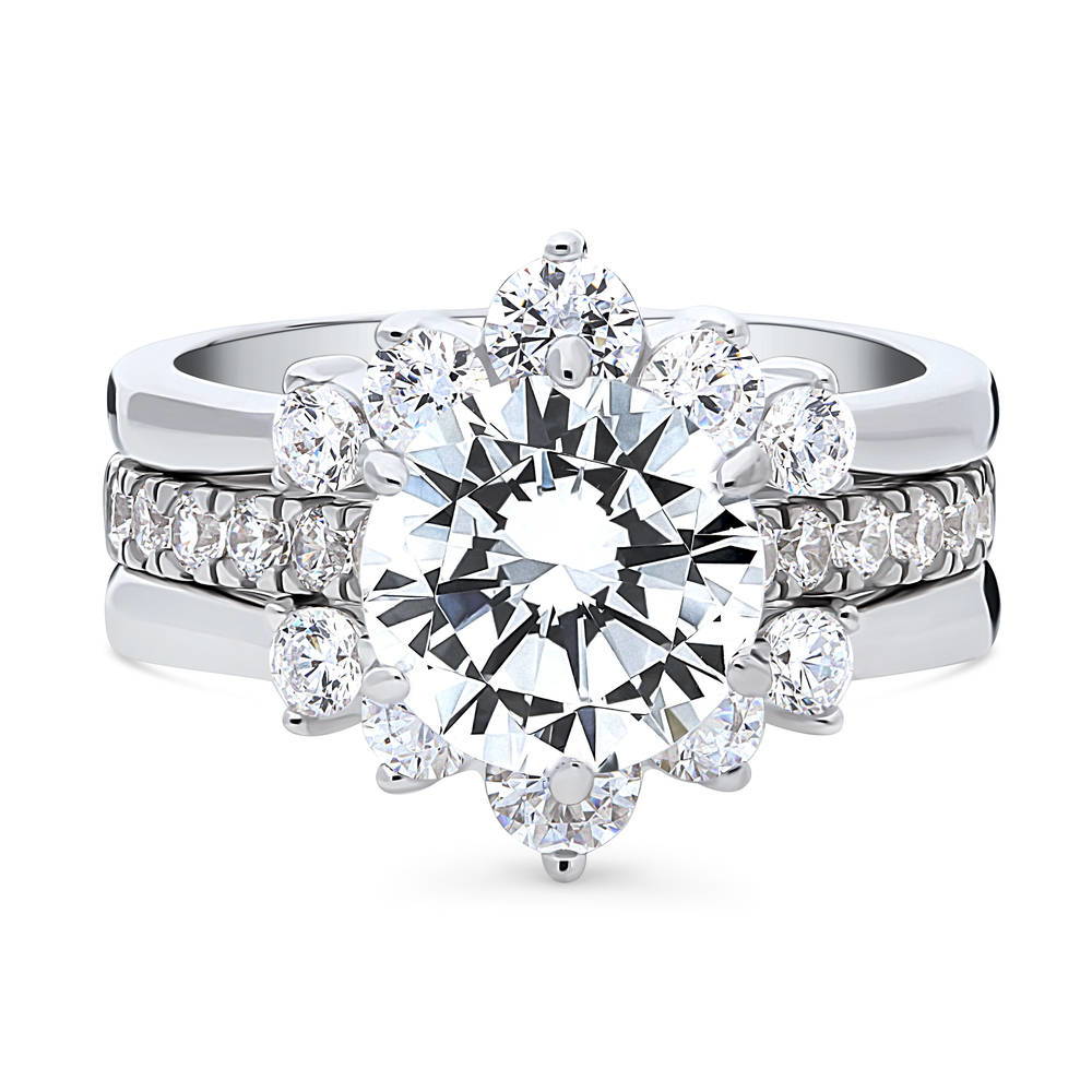 5-Stone Solitaire CZ Ring Set in Sterling Silver, 1 of 13